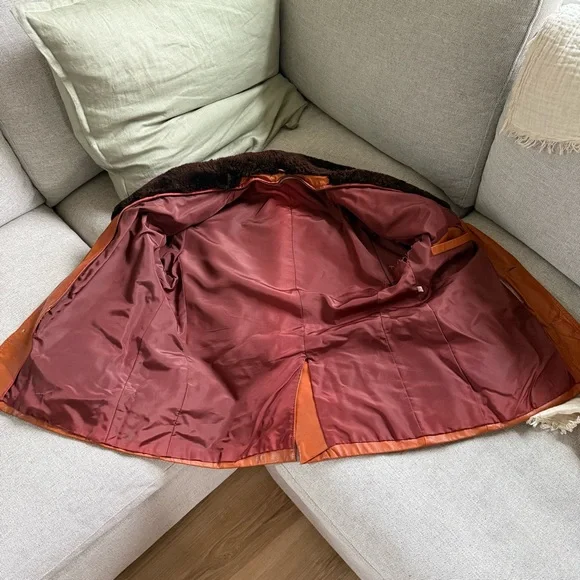 Vintage Leather Fur Collar Coat - Picture 7 of 13